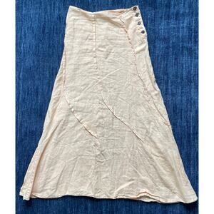 CP Shades Linen Maxi Skirt XS yellow